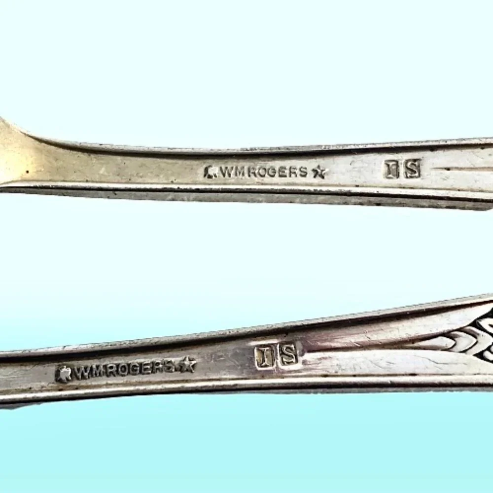 Wm Rogers MEMORY Hiawatha 1937 Silver Plate SPOONS Flatware Tsp + Tbsp + Sugar 9